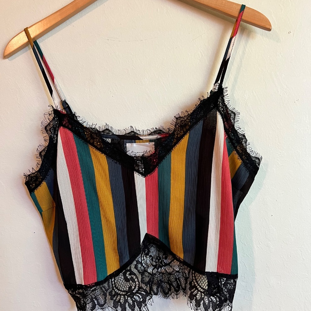 Line and Dot Lauren Striped Crop Camisole